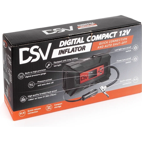 Компрессор DSV Smart, дисп. с софттач, пластик, LED фонарь 30 л/мин 12В цифр. маном., 218200 фото 9