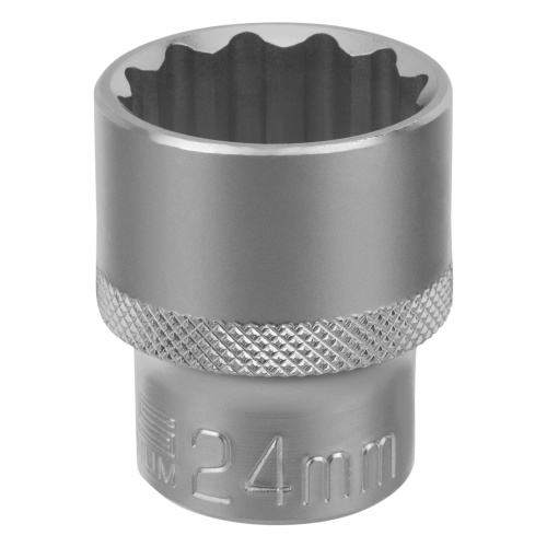 Головка торцевая, 24 мм, двенадцатигранная, CrV, под квадрат 1/2, хромированная Stels фото 2