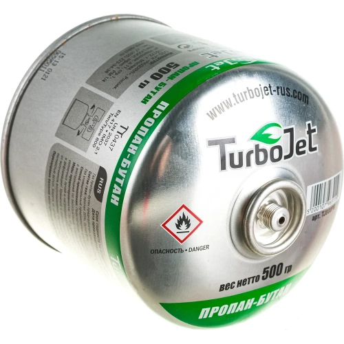 Газовый баллон Turbojet ПРОПАН-БУТАН 500 г, резьба 7/16 TJ800PB фото 4