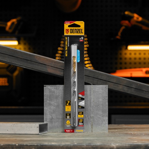 Сверло спиральное по металлу 9 х 175 мм, Р6М5, Golden Tip, удлиненное Denzel фото 7