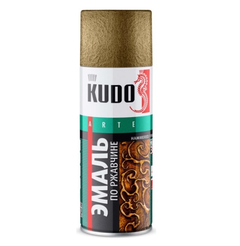 Эмаль аэрозольная молотковая по ржавчине Kudo KU-3009 черно-бронзовая 520 мл
