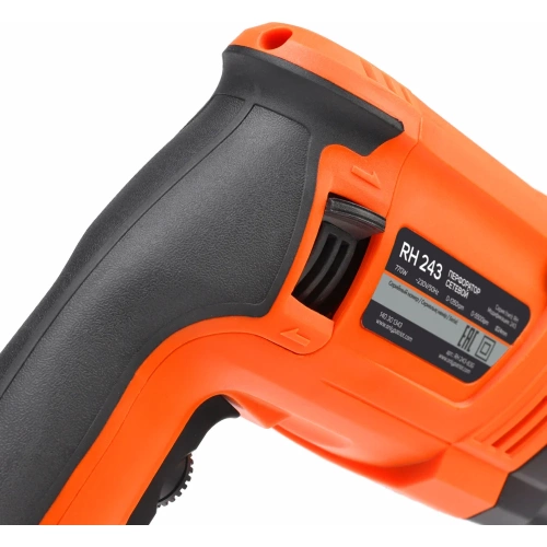 Перфоратор PATRIOT RH 243 SDS+, мощность 770 Вт, 2.6 Дж, 3 режима работы, макс.диаметр 24 мм, глубиномер, кейс 140301343 фото 10