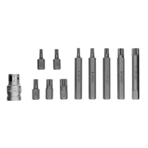 Набор бит SPLINE, шестигранный хвостовик 1/2'', CrV, 10 мм, 11 предметов Stels фото 3