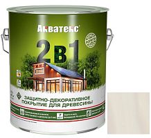 Покрытие алкидное защитно-декоративное для древесины Акватекс 2 в 1 полуматовое белое 2,7 л