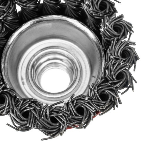 Щетка для УШМ, 65 мм, М14, "чашка", крученая проволока 0.8 мм Matrix фото 5