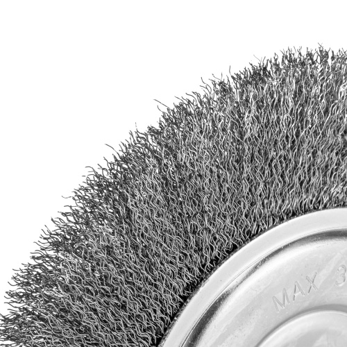 Щетка для УШМ, 200 мм, посадка 22.2 мм, плоская, витая проволока 0.3 мм Сибртех фото 4