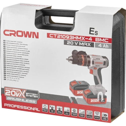 Аккумуляторный ударный шуруповерт Crown bl CT21093HMX-4 BMC фото 11 Аккумуляторный ударный шуруповерт Crown bl CT21093HMX-4 BMC фото 11