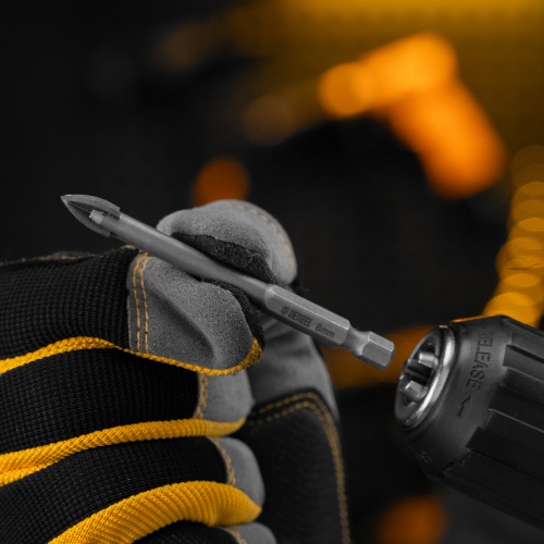 Сверло по керамической плитке 8 мм, крестовая пластина, шестигранный хвостовик// Denzel фото 7