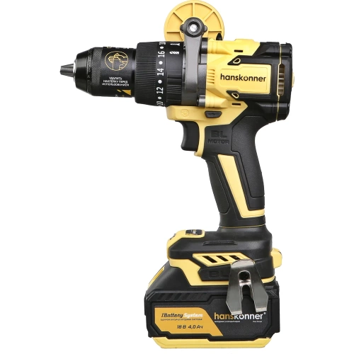 Аккумуляторная дрель Hanskonner б/щ удар,18В,1BatterySystem,150Нм,1х4Ач, ЗУ, кейс HCD2030 фото 11 Аккумуляторная дрель Hanskonner б/щ удар,18В,1BatterySystem,150Нм,1х4Ач, ЗУ, кейс HCD2030 фото 11