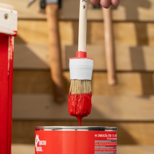 Кисть круглая № 6 (30 мм) натуральная щетина, деревянная ручка MTX фото 8