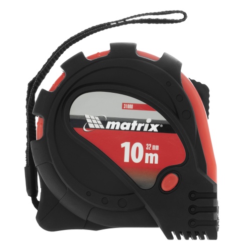 Рулетка Status Magnet 3 fixations,10 м х 32 мм,обрезиненный корпус,зацеп с магнитом Matrix фото 4