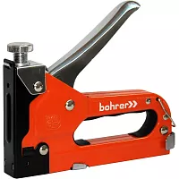 Мебельный степлер Bohrer 4-14 мм усиленный, тип скобы 53, с регулировкой силы, металлический 44131453