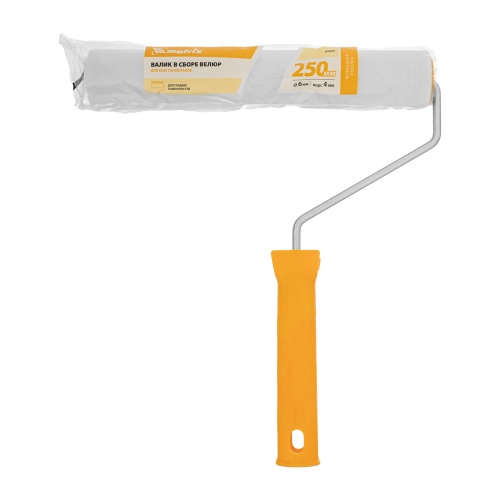 Валик "Велюр", 250 мм, ворс 4 мм, D 36 мм, D ручки 6 мм, шерсть Matrix фото 6