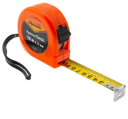 Рулетка Classic,10 м х 25 мм,пластиковый корпус Sparta фото 3