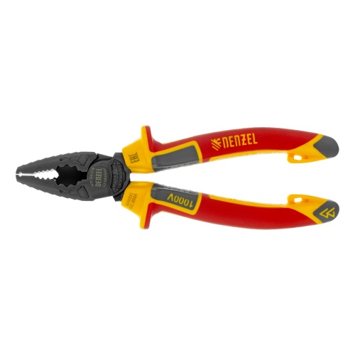 Плоскогубцы комбинированные, диэлектрические трехкомпонентные рукоятки до 1000 В, 165 мм Denzel фото 3