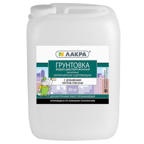 Грунтовка интерьерная Лакра сцепляющая с добавками против плесени 30 кг