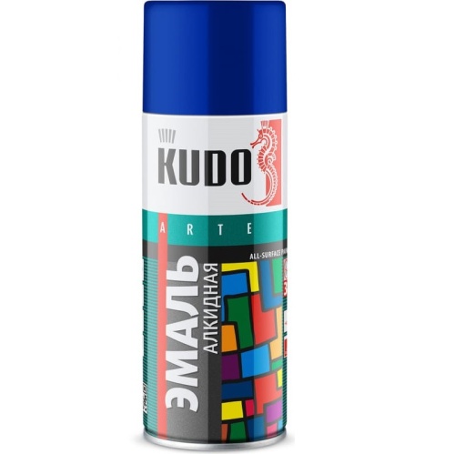 Эмаль аэрозольная универсальная Kudo KU-1011 синяя 520 мл