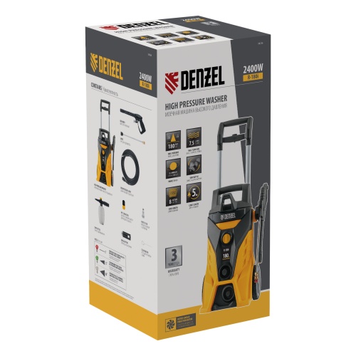 Моечная машина высокого давления R-180i, 2400 Вт, 180 бар, 7.5 л/мин, асинхронный двигатель Denzel фото 18