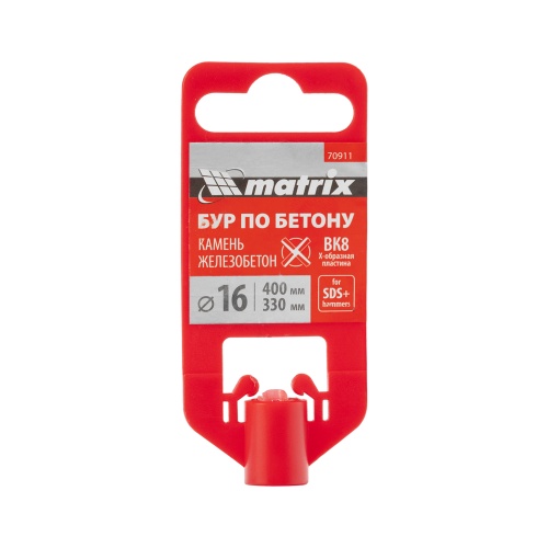Бур по бетону, 16 x 400 мм, SDS PLUS c крестовой пластиной MATRIX фото 6