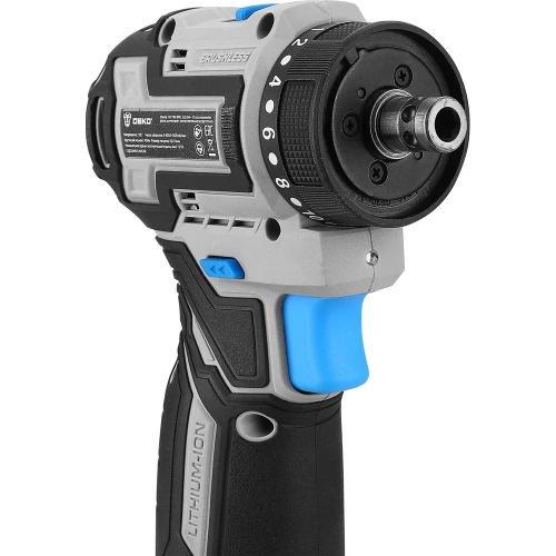 Аккумуляторная дрель-шуруповерт DEKO DKCD12 PRO ONE в кейсе, с 3 насадками, 12В, 2x3.0Ач 085-1320 фото 8