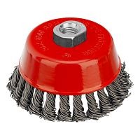 Щетка для УШМ, 100 мм, М14, "чашка", крученая проволока 0.8 мм Matrix