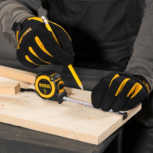 Рулетка 3м х 16мм, автоматич. фиксац., нейлон. покрытие, магнит. зацеп, двухстор. разметка Denzel фото 8