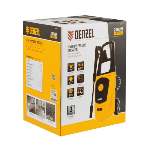 Моечная машина высокого давления R-170, 2000 Вт, 170 бар, 360 л/ч, колесная Denzel фото 21