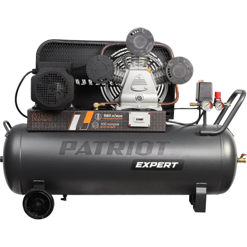 Компрессор Patriot KRX 580 L100 D, поршневой, ременной, масляный, 580 л/мин, 100 л, 10 бар, 3 кВт, 400 В 545302330