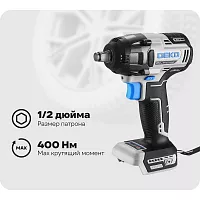 Гайковерт аккумуляторный бесщеточный DEKO DKIS, 20В, 400 Нм, без АКБ и з/у 063-4451