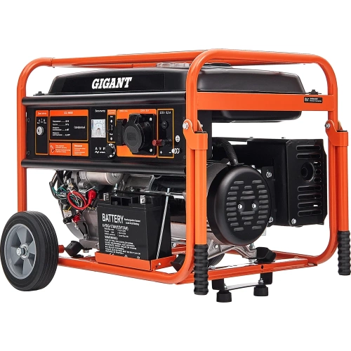 Бензиновый генератор Gigant (6,5 кВт; эл.стартер; ATS; колёса и ручки) GGL-6500E Бензиновый генератор Gigant (6,5 кВт; эл.стартер; ATS; колёса и ручки) GGL-6500E