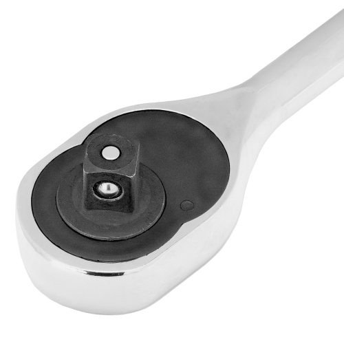 Ключ-трещотка 1/2", 45 зубьев, цельнометаллический, с быстрым сбросом, CrV, хром Сибртех фото 6