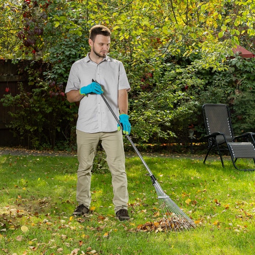 Грабли веерные стальные, 190 - 520 х 1200 - 1500 мм, 15 зубьев, раздвижные, стальной черенок, Palisad фото 8