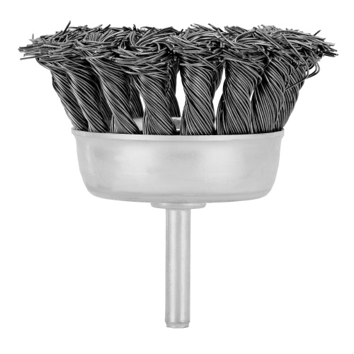 Щетка для дрели, 75 мм, "чашка" со шпилькой, крученая металлическая проволока Matrix фото 2