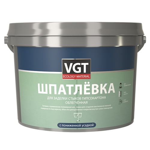 Шпатлевка облегченная VGT для заделки стыков гипсокартона с пониженной усадкой 3 кг