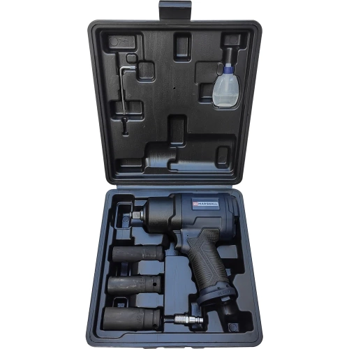 Пневматический ударный гайковерт MARSHALL 1450 н.м, 1/2, ударные головки, кейс MR3004 фото 11 Пневматический ударный гайковерт MARSHALL 1450 н.м, 1/2, ударные головки, кейс MR3004 фото 11