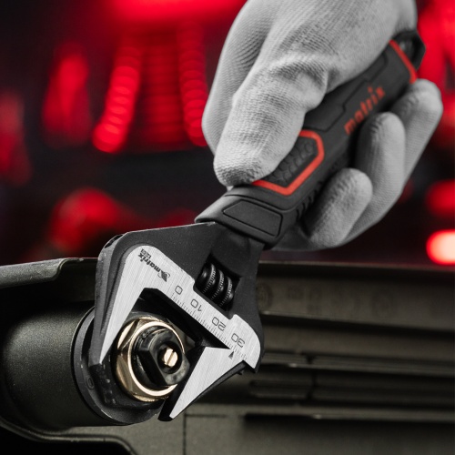 Ключ разводной, тонкие губки, фосфатированный, двухкомпонентная рукоятка, 200 мм, PRO Matrix фото 7