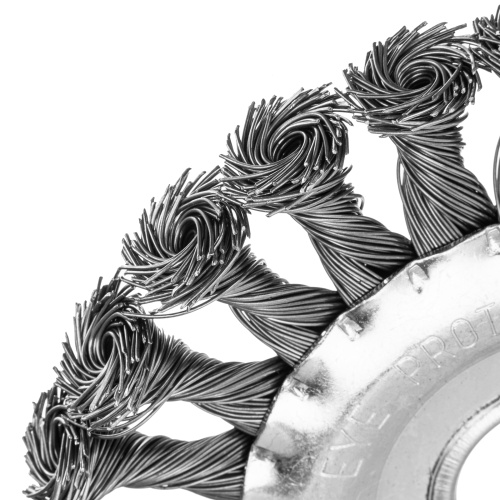 Щетка для УШМ 125 мм, посадка 22.2 мм, плоская, крученая проволока 0.5 мм Matrix фото 3