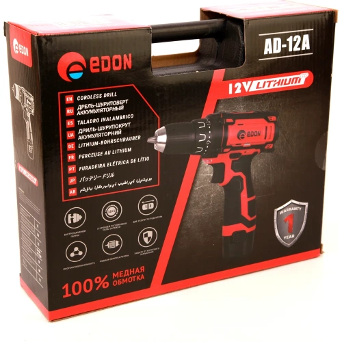 Аккумуляторная дрель-шуруповерт EDON AD-12А 15420 фото 5 Аккумуляторная дрель-шуруповерт EDON AD-12А 15420 фото 5