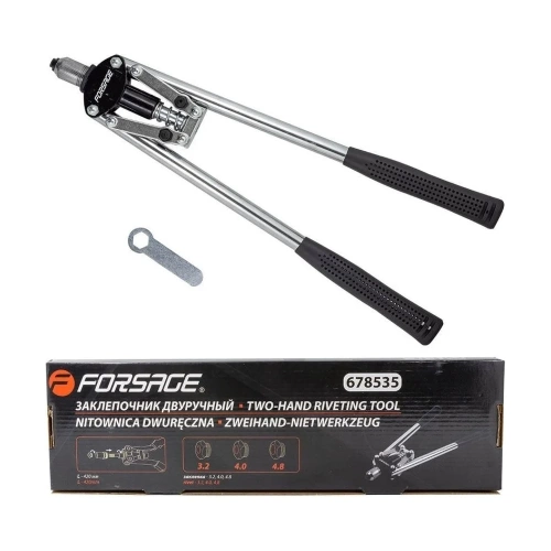 Двуручный заклепочник Forsage L-420мм, заклепки: 3,2, 4,0, 4,8мм F-678535(51644) фото 6 Двуручный заклепочник Forsage L-420мм, заклепки: 3,2, 4,0, 4,8мм F-678535(51644) фото 6