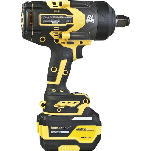 Гайковерт ударный Hanskonner безщеточный PLATINUM, 18В, 1 BatterySystem, 1300Нм, 3/4, акк 6Ач+ЗУ HCD201300BLC фото 11 Гайковерт ударный Hanskonner безщеточный PLATINUM, 18В, 1 BatterySystem, 1300Нм, 3/4, акк 6Ач+ЗУ HCD201300BLC фото 11