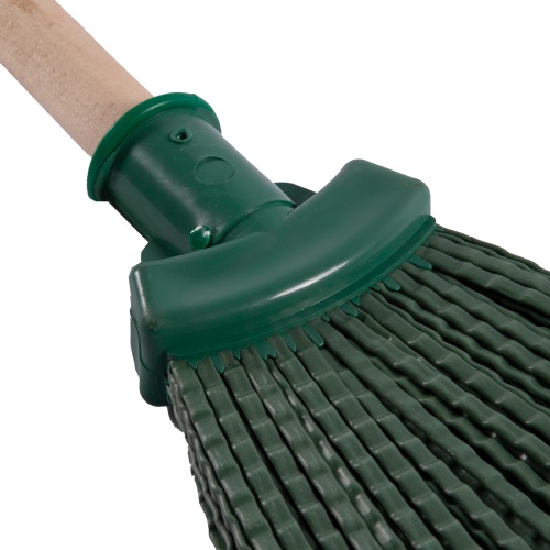 Метла полипропиленовая, 295 х 255 х 1490 мм, веерная, деревянный черенок, Сибртех фото 3