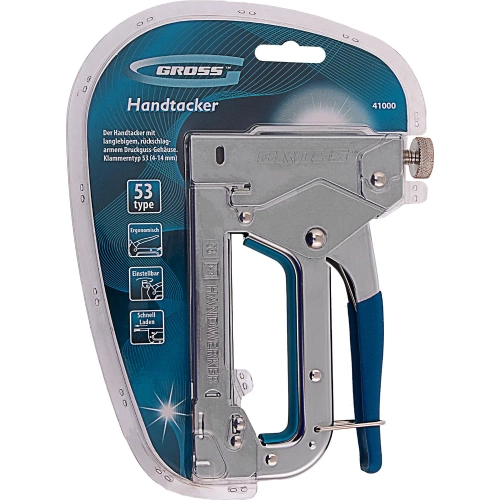 Мебельный регулируемый степлер, стальной корпус, тип скобы 53, 4-14мм GROSS Handwerker 41000 фото 11