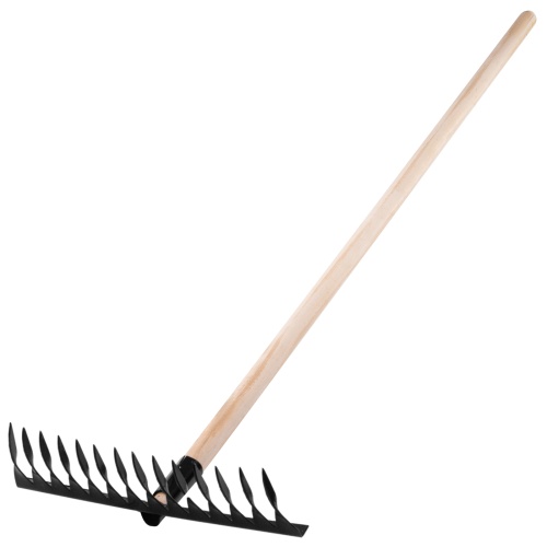 Грабли стальные, 350х1300 мм, 14 витых зубьев, деревянный черенок, Сибртех фото 2