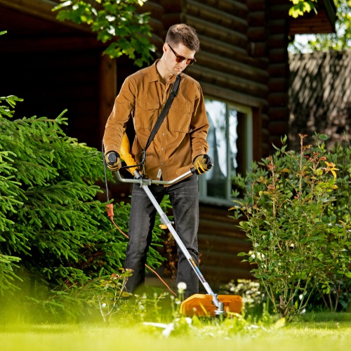 Триммер электрический TE-1400, 1400 Вт, 420 мм, катушка + диск, разборная штанга Denzel фото 18