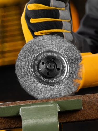 Щетка для УШМ, 125 мм, "Плоская", витая нержавеющая проволока 0.3 мм, посадка 22.2 мм Denzel фото 9 Щетка для УШМ, 125 мм, "Плоская", витая нержавеющая проволока 0.3 мм, посадка 22.2 мм Denzel фото 9