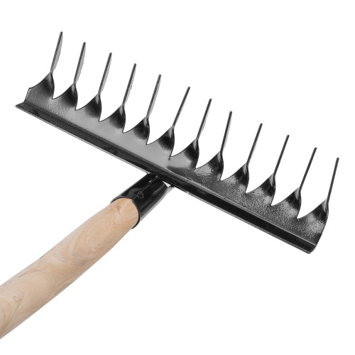 Грабли стальные, 300х1300 мм, 12 витых зубьев, деревянный черенок, Сибртех фото 4