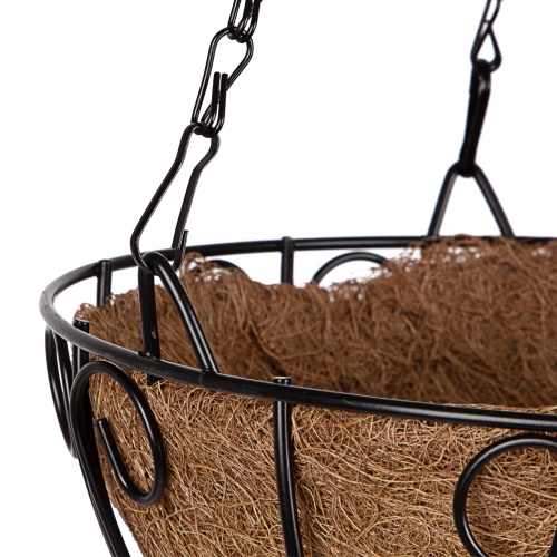 Подвесное кашпо с декором, 25 см, с кокосовой корзиной Palisad фото 4