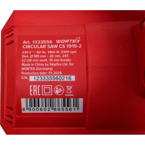 Циркулярная пила WORTEX LX CS 1915-2 в коробке 1333556 фото 11