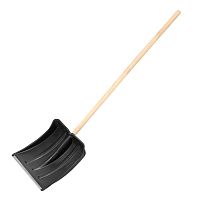 Лопата для уборки снега пластиковая, 380х385х1420 мм, оцинк. планка, деревянный черенок