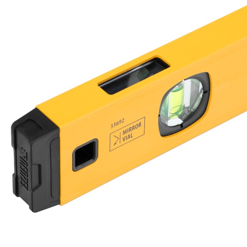 Уровень алюминиевый, магнит, фрезерованный, 3 глазка (1 зеркал.) 0,5 мм/м, 800 мм Denzel фото 8